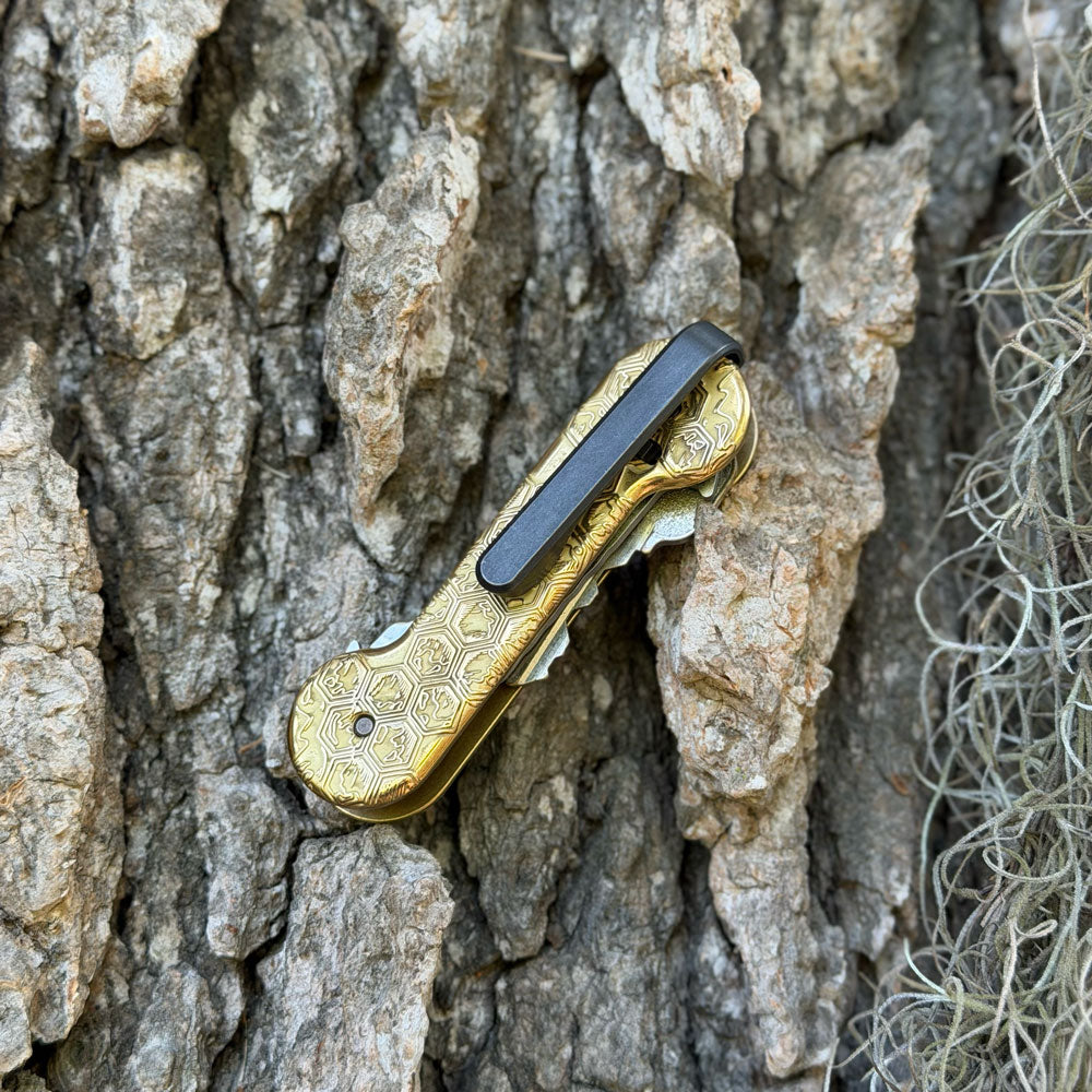 Honeycomb-Brass-KeyBar-Key-and-Tool-Organizer-lifestyle-image-on-tree