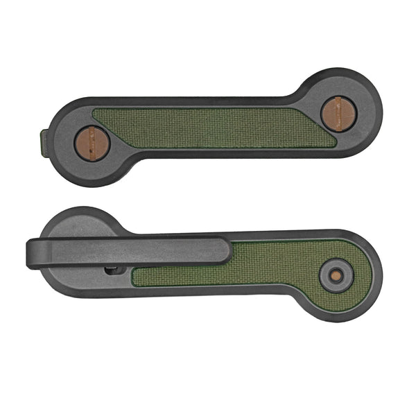 Blackwashed Titanium KeyBar with Cordura Skin | Ranger Green Inlay