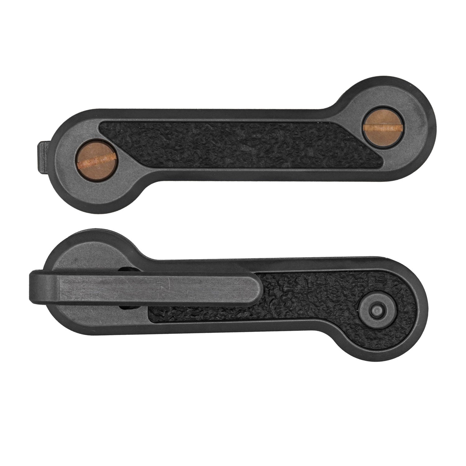 Blackwashed-Titanium-KeyBar-with-Rubber-Grip-Black-Cordura-Inlay-Key-and-Tool-Organizer