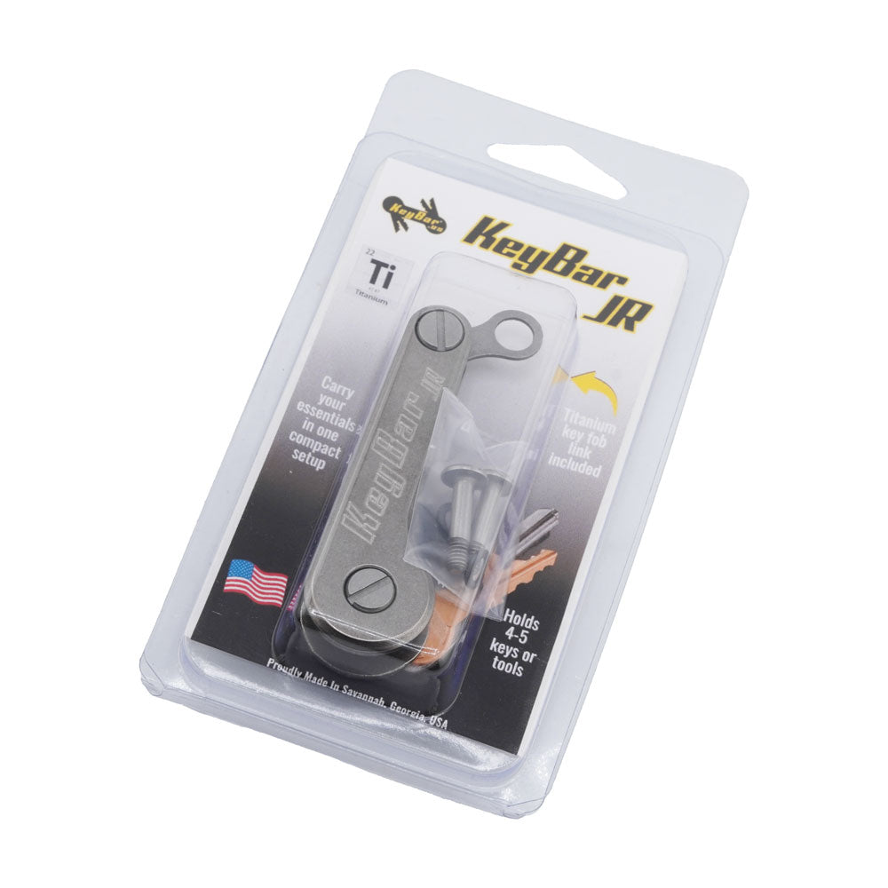 Stonewashed Titanium KeyBar JR | Compact Titanium Key & Tool