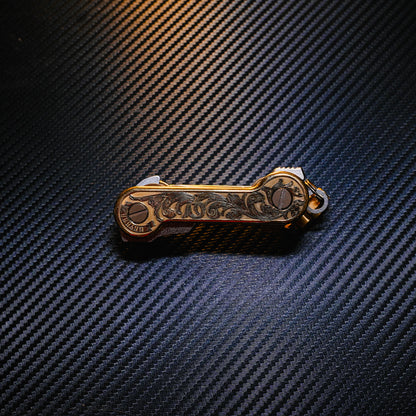 Brass Engraverhand KeyBar Key and Tool Organizer closed front.