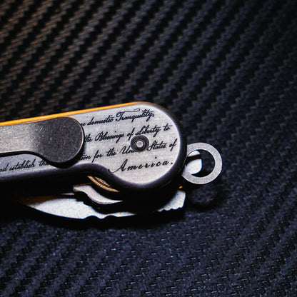 Freedom Aluminum KeyBar Key and Tool Holder Back closed closeup right side.