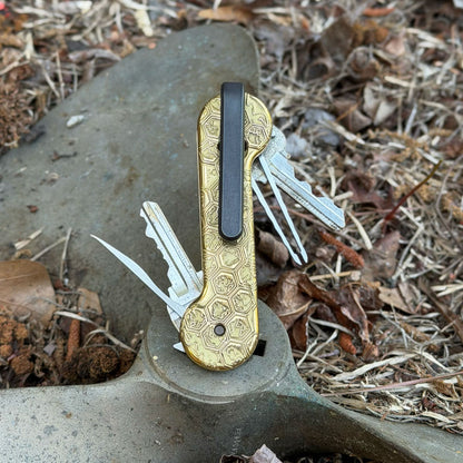 Honeycomb-Brass-KeyBar-Key-and-Tool-Organizer-lifestyle-image-on-boat-prop