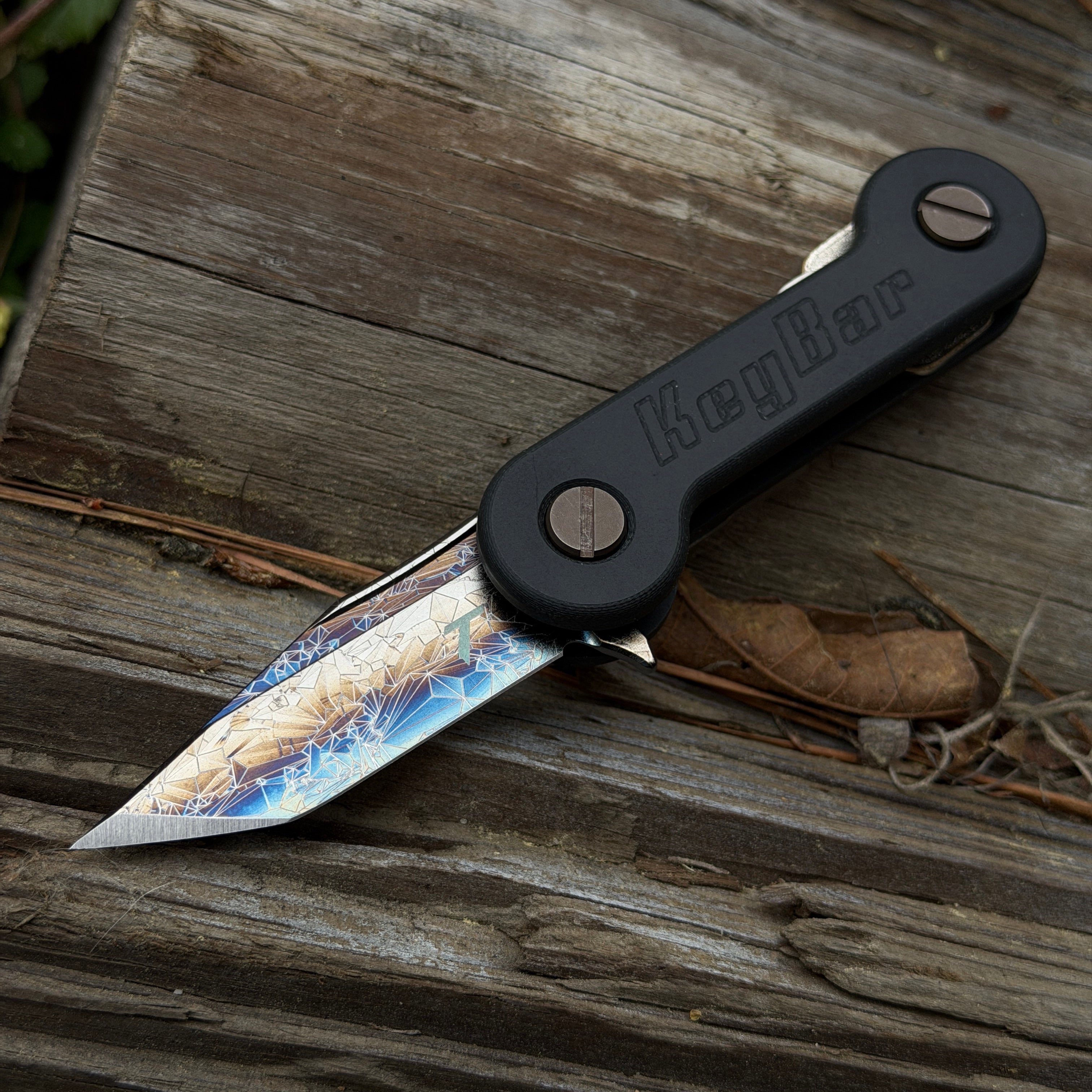 S30V Tanto KeyBar Blade Insert Multicolor Crystallized Taylor Logo Side