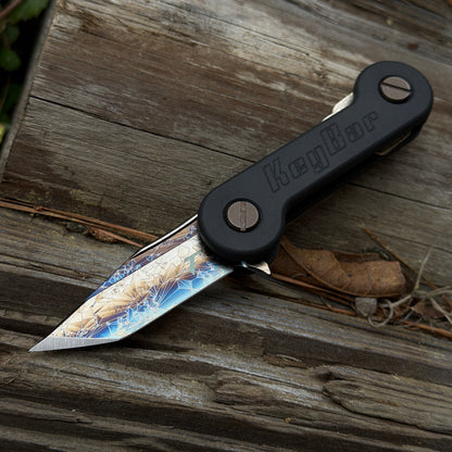 S30V Tanto KeyBar Blade Insert Multicolor Crystallized Taylor Logo Side