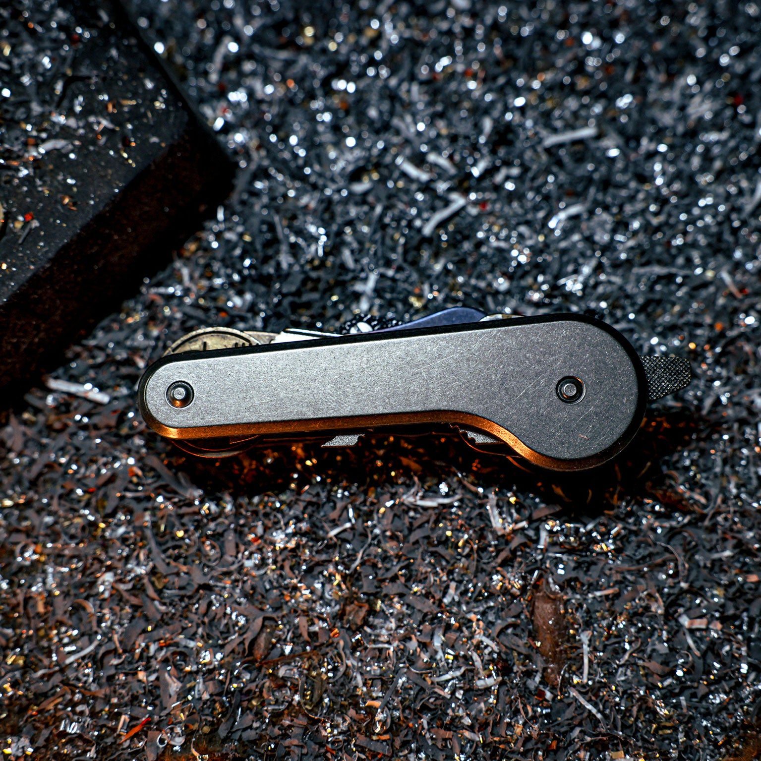 Stonewashed Titanium KeyBar JR | Compact Titanium Key & Tool