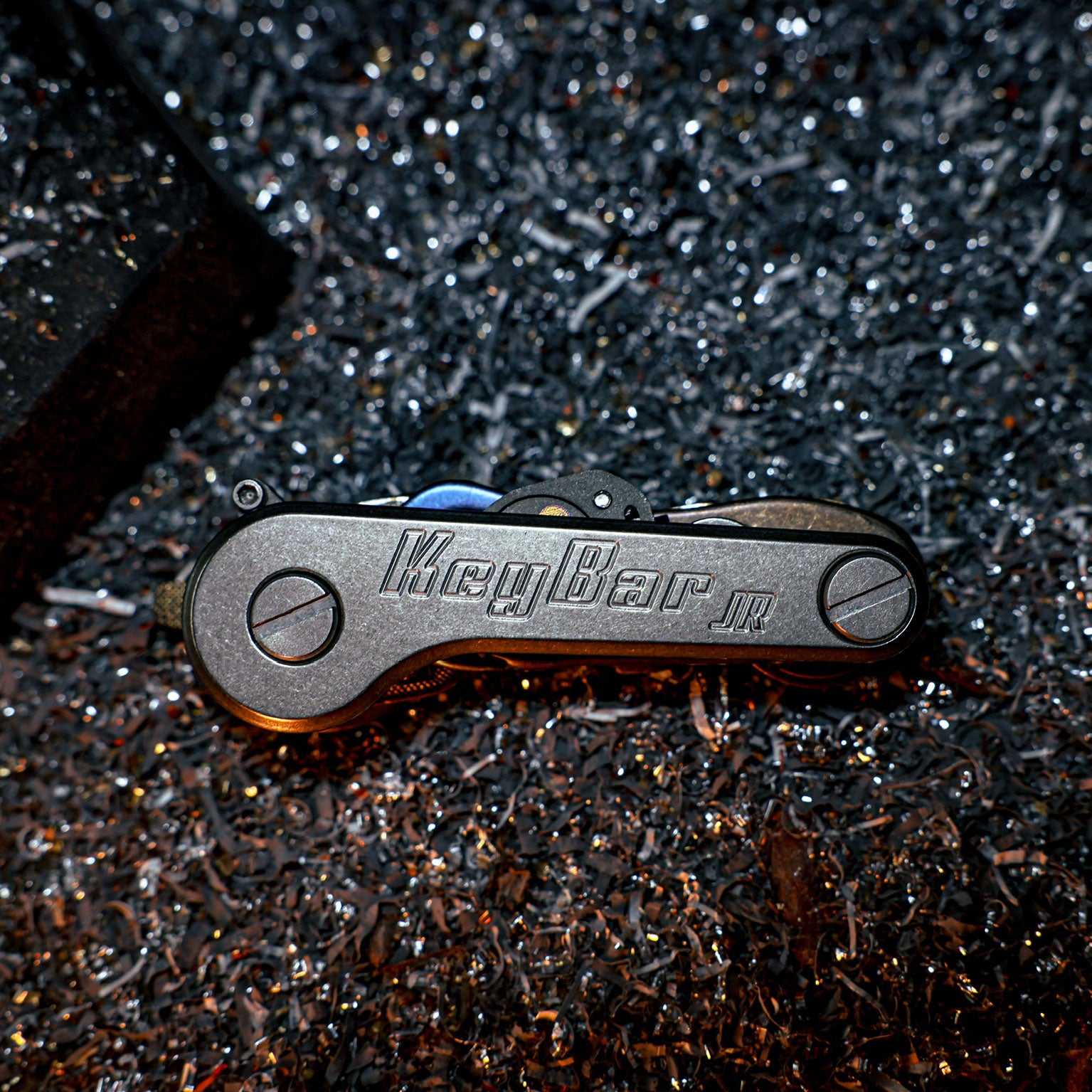 Stonewashed Titanium KeyBar JR | Compact Titanium Key & Tool