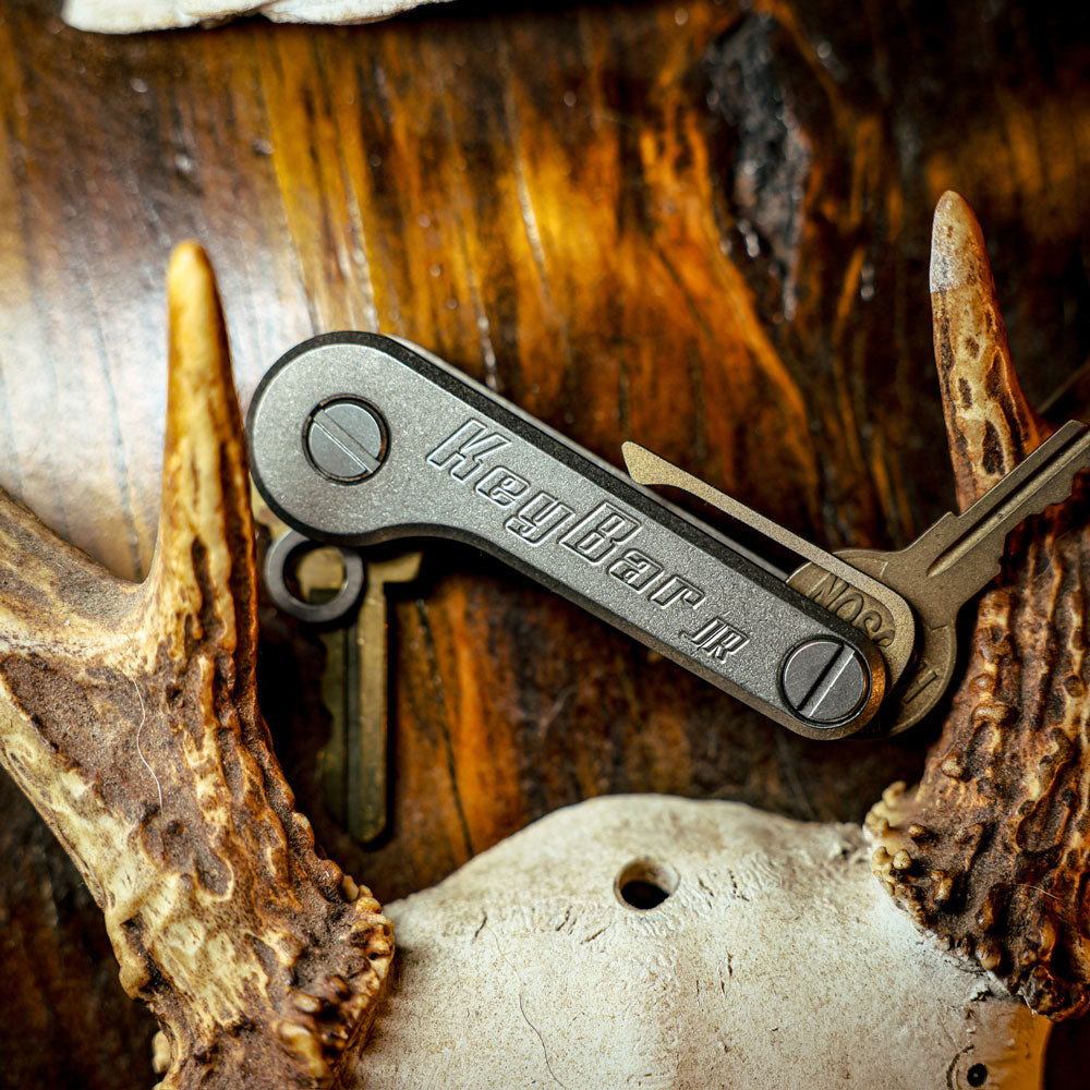 Stonewashed Titanium KeyBar JR | Compact Titanium Key & Tool Stonewashed Titanium KeyBar JR | Compact Titanium Key & Tool
